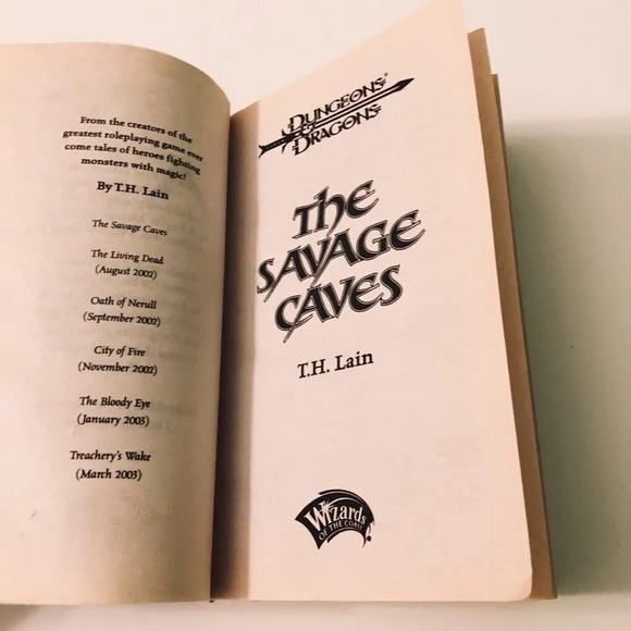 2002 The Savage Caves Dungeons Dragons Novel T H  Lain Print Wizards of Coast - Picture 9 of 16